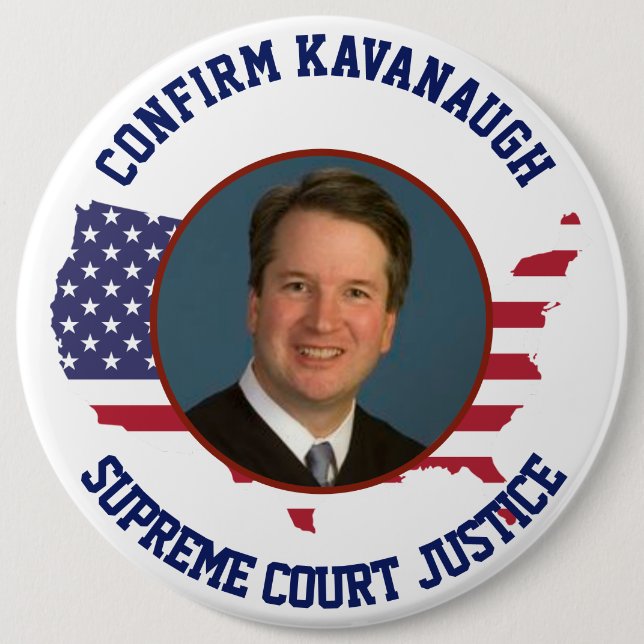 American USA  Flag Confirm Judge Kavanaugh 6 Cm Round Badge (Front)