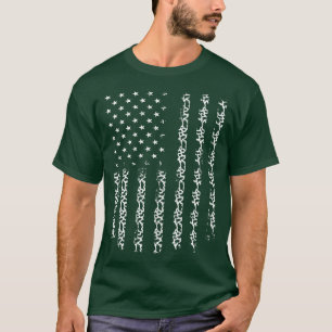 American USA Flag Cow Pattern Animal Print Cow T-Shirt