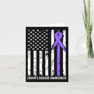 American Usa Flag Crohns Disease Awareness Month R Card