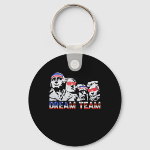 American Usa Flag Dream Team Funny Patriotic Retro Key Ring