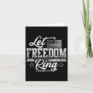 American Usa Flag Let Freedom Ring 4th Of July Ret Card