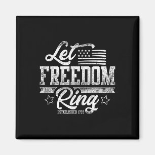 American Usa Flag Let Freedom Ring 4th Of July Ret Magnet