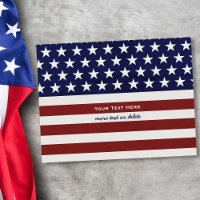 American USA Flag Patriotic July 4th Blank Back