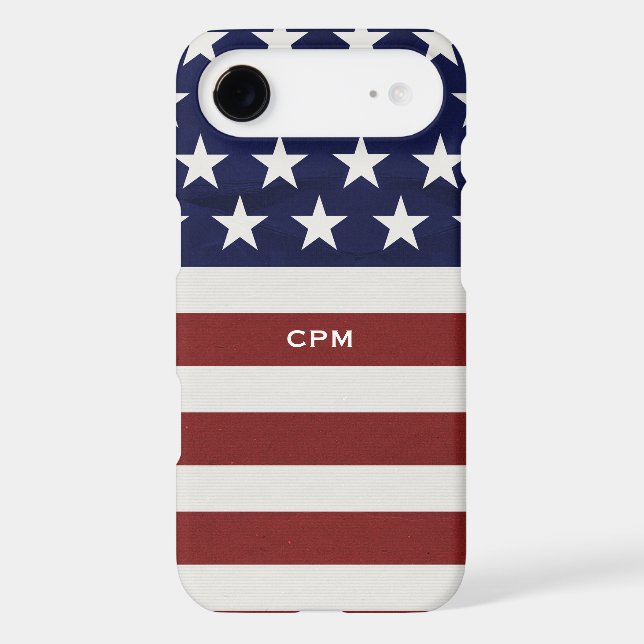 American USA Flag Patriotic July 4th Custom Case-Mate iPhone Case (Back)
