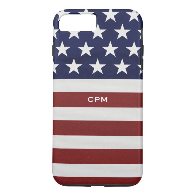 American USA Flag Patriotic July 4th Custom Case-Mate iPhone Case (Back)