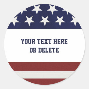 American USA Flag Patriotic July 4th Custom Classic Round Sticker