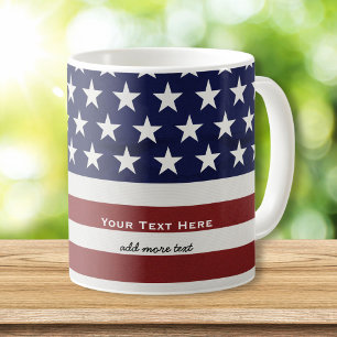 American USA Flag Patriotic July 4th Custom Coffee Mug