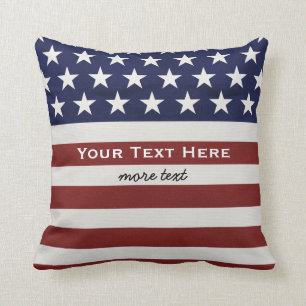 American USA Flag Patriotic July 4th Custom Cushion
