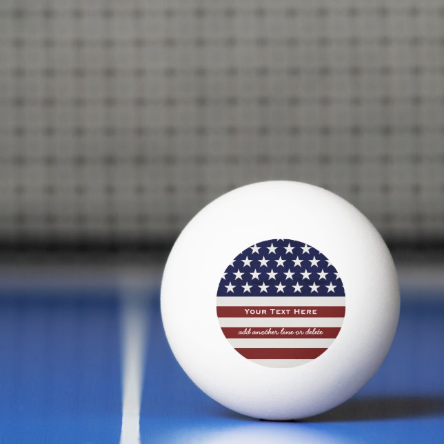 American USA Flag Patriotic July 4th Custom Ping Pong Ball (Net)