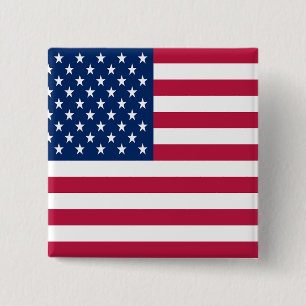 American USA Flag Pride Design 15 Cm Square Badge