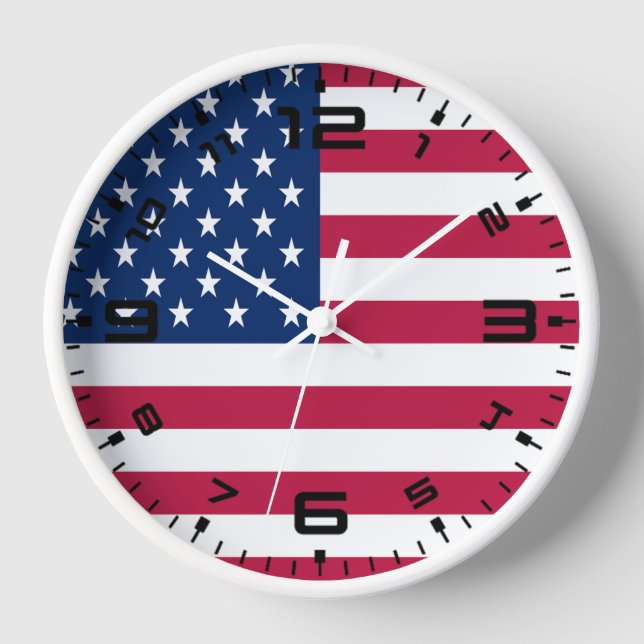 American USA Flag Pride Design-76353 Clock (Front)
