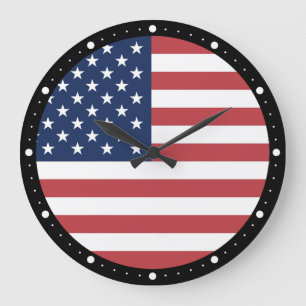 American USA Flag Pride Design-76353 Large Clock