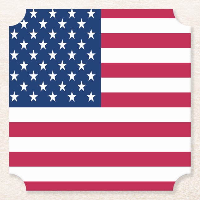 American USA Flag Pride Design-76353 Paper Coaster (Front)