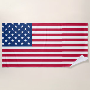 American USA Flag Pride Design Beach Towel
