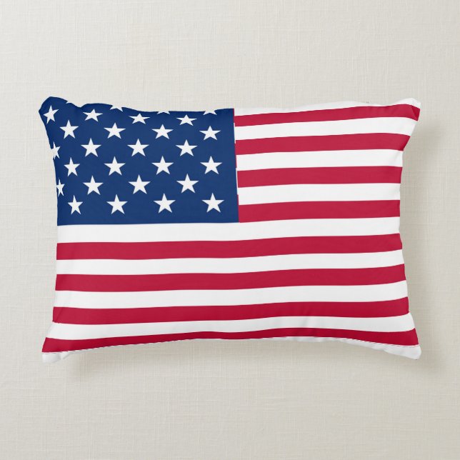 American USA Flag Pride Design Decorative Cushion (Front)