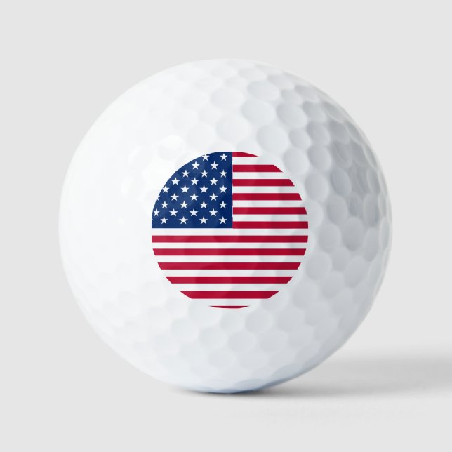 American USA Flag Pride Design Golf Balls (Front)