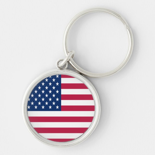 American USA Flag Pride Design Key Ring (Front)