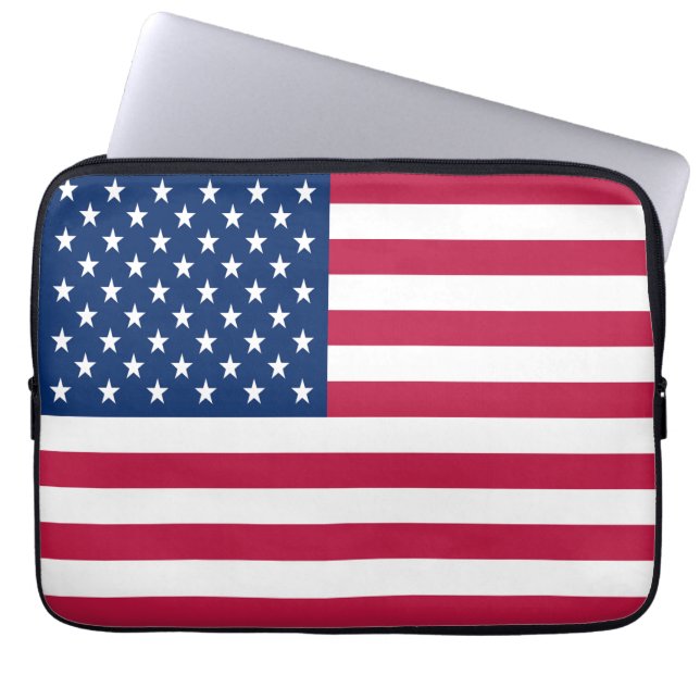 American USA Flag Pride Design Laptop Sleeve (Front)
