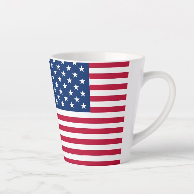 American USA Flag Pride Design Latte Mug (Right)
