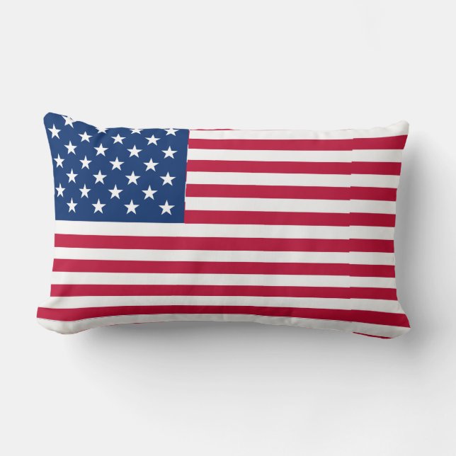 American USA Flag Pride Design Lumbar Cushion (Front)