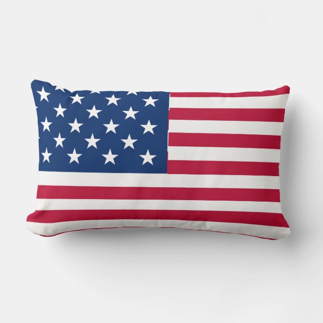 American USA Flag Pride Design Lumbar Cushion (Front)