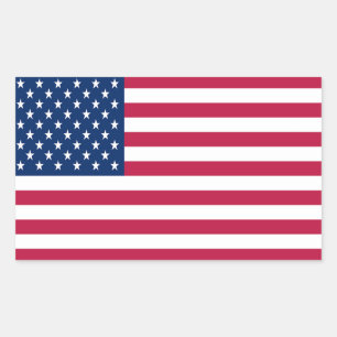 American USA Flag Pride Design Rectangular Sticker