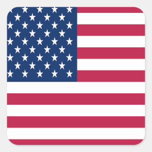 American USA Flag Pride Design Square Sticker
