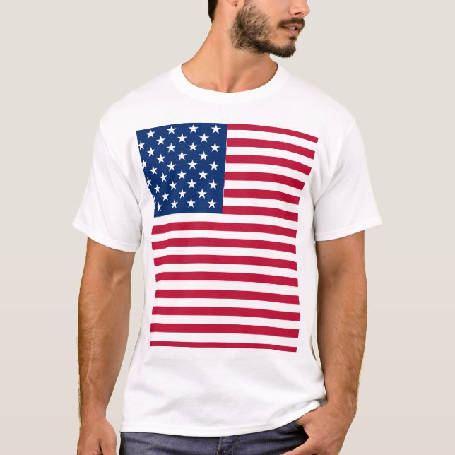 American USA Flag Pride Design T-Shirt (Front)