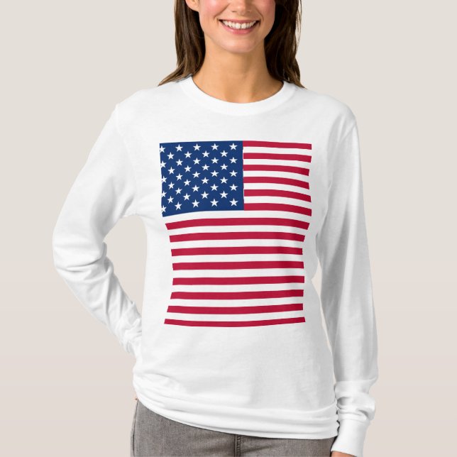 American USA Flag Pride Design T-Shirt (Front)