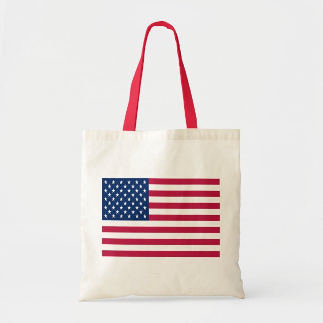 American USA Flag Pride Design Tote Bag (Front)