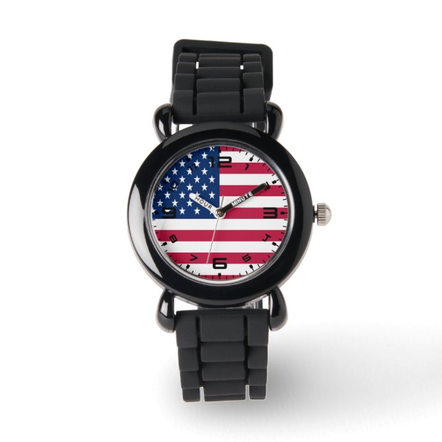 American USA Flag Pride Design Watch (Front)
