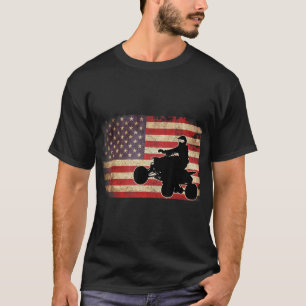 American USA Flag Quad Bike Four Wheeler Gift T-Shirt