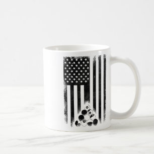 American Usa Flag Rack Pool Billiard Player Billia Coffee Mug