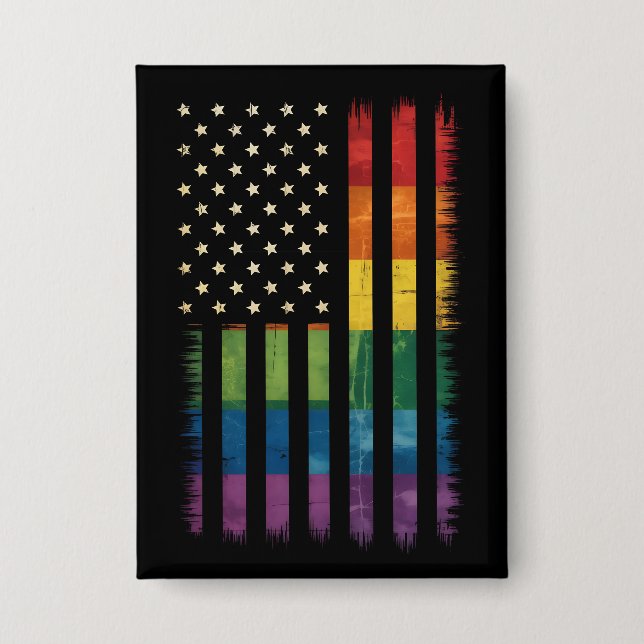 American USA Flag Rainbow Pride Gay Lesbian LGBTQ (Front)