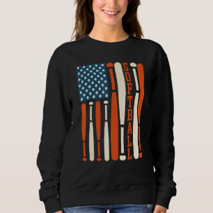 American USA Flag Softball Bat Softball Softball C Sweatshirt