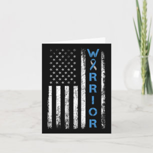 American Usa Flag Warrior - Type 1 Diabetes Awaren Card