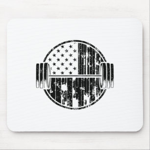 American Usa Flag Weightlifting Weight Weightlifte Mouse Pad