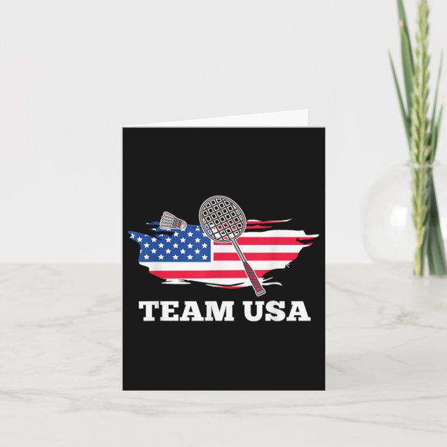 American Usa Team Shuttle Racket Badminton Player  Card (Front)