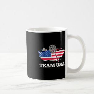 American Usa Team Shuttle Racket Badminton Player Coffee Mug