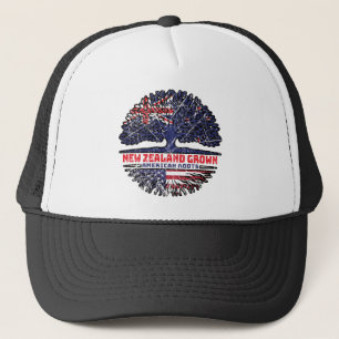 American USA United States New Zealander Zealand Trucker Hat