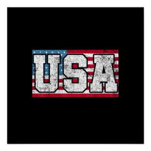 American USA US Flag 4th of July Poster
