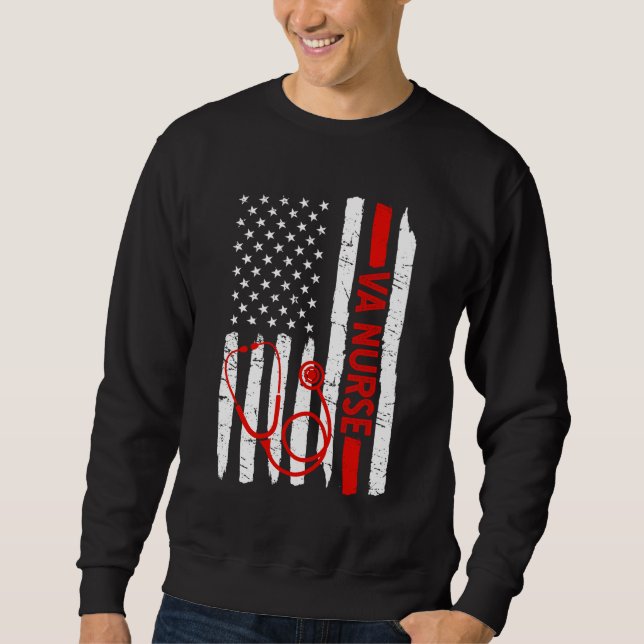 American VA Nurse Stethoscope Cool Black History M Sweatshirt (Front)