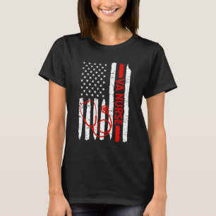 American VA Nurse Stethoscope Cool Black History M T-Shirt