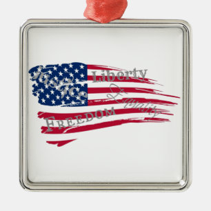 American Values Metal Ornament