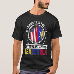 American Venezuelan Flag Heart Venezuela American T-Shirt