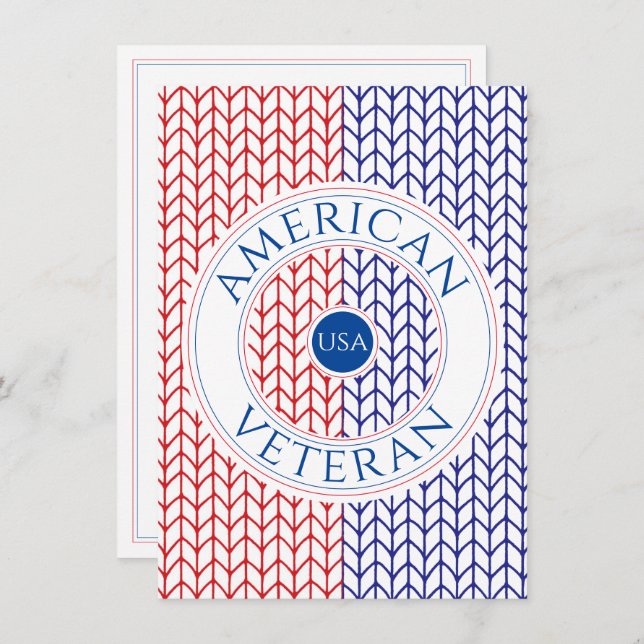 AMERICAN VETERAN 4.5x6.25 "Thank You" Flat Card (Front/Back)