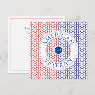AMERICAN VETERAN 5.25 Square "Thank You" Flat Card