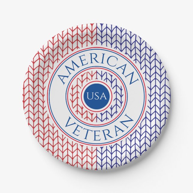AMERICAN VETERAN 7" Round Paper Plates (Front)