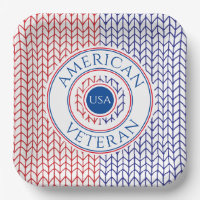 AMERICAN VETERAN 9" Square Paper Plates