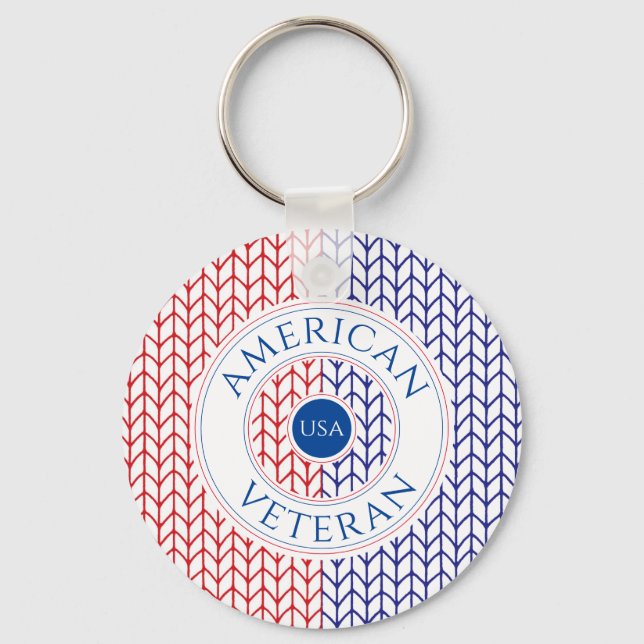 AMERICAN VETERAN Aluminium Circle Keychain  (Front)